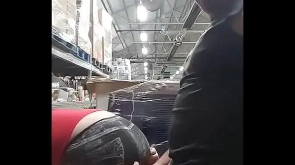 HD Quickie with a co-worker in the warehouse top Tube