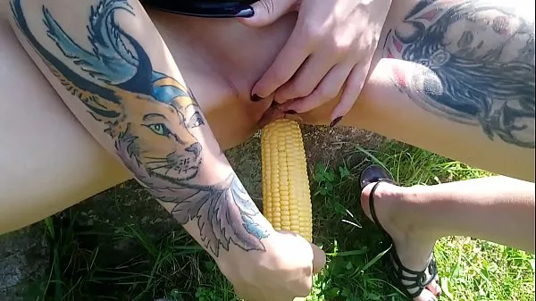HD Lucy Ravenblood fucking pussy with corn in public top Tube