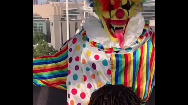 HD Gibby The Clown gets dick sucked on Ferris Wheel top Tube