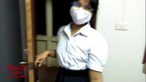 HD Asian teen sex with his girlfriend wear thai student uniform top Tube