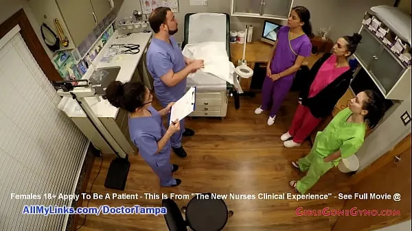 Ống HD CNA Interna Reina, Lenna Lux, Angelica Cruz Preform First Experience Medically Checking Patients While Instructor Nurse Lilith Rose and Doctor Tampa Look On To Assess What The New Nurses Have Learned During Their Classes hàng đầu