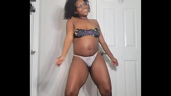 HD Big Belly Sexy Dance Ebony felső cső